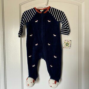 **NWT** Little Me Footie Pajamas Dog Details & Stripes, 6 months